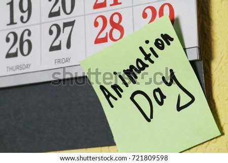 reminder on a calendar international animation day