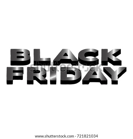 Isolated black friday 3D text on a white background, vector illustration