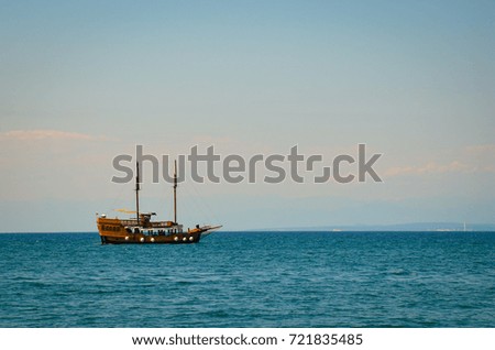 Pirate ship in Slovenian waters. 
