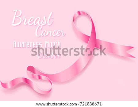 Breast Cancer October Awareness Month Campaign Background with paper pink ribbon symbol