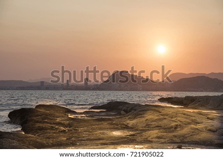 sunset in  Cap  Huerta´s cap,  Alicante, Spain