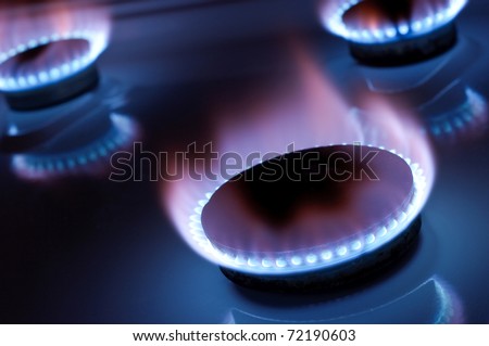 Gas burner in the kitchen oven Royalty-Free Stock Photo #72190603