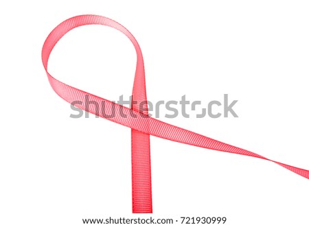 Pink ribbon isolated on a white background
