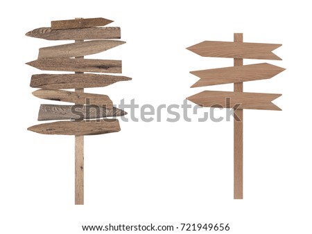 blank wooden directional beach signs on pole, isolated on white background
 Royalty-Free Stock Photo #721949656