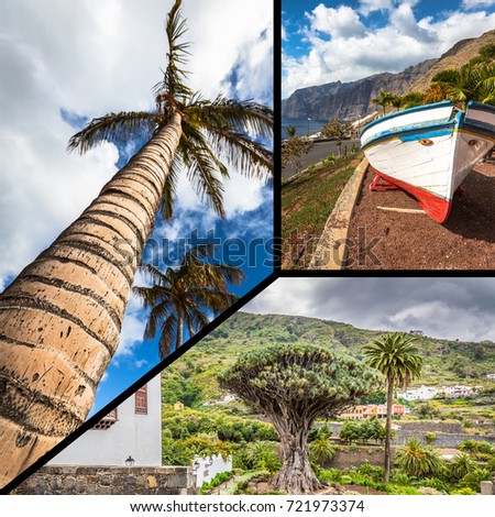 Collage of the images of fantastic Tenerife island