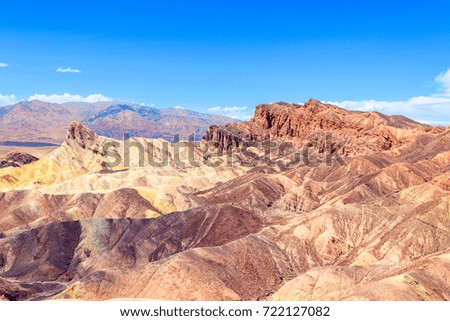 panoramic zabriskie point at death valley national park, california