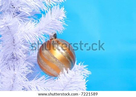 christmas ball on blue background
