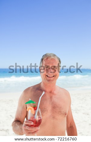 Senior man with his cocktail
