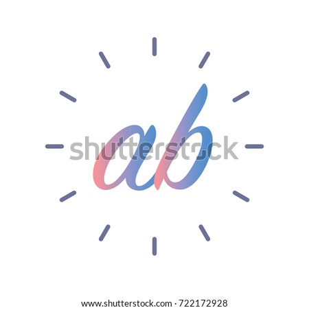 AB letter logo with line element
