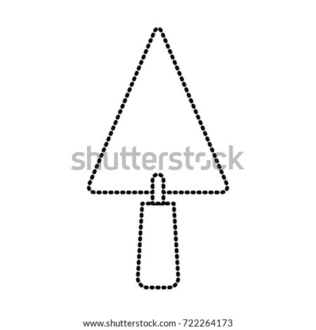 trowel flat icon monochrome dotted silhouette vector illustration