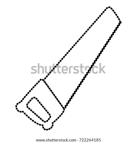 hand saw icon monochrome dotted silhouette vector illustration