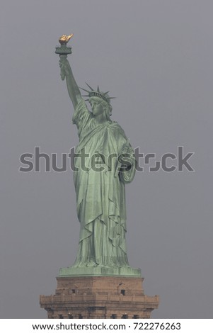 early morning closeup of statue of liberty