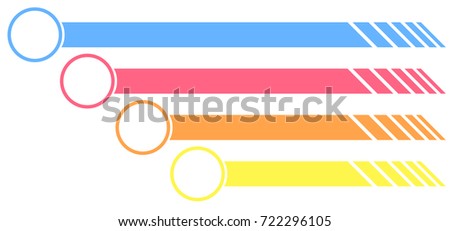 Colorful labels with round end illustration