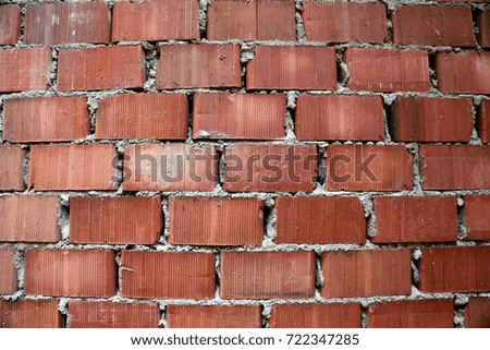 Photo of red brick wall, texture, background