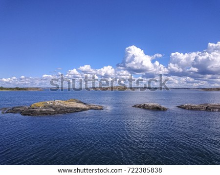 Koster Fjord off South Koster Island, Bohuslan County, Sweden. Royalty-Free Stock Photo #722385838