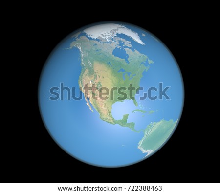 Planet Earth from space showing North America. Elements of this image furnished by NASA. 
