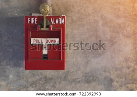 Fire alarm on concrete wall