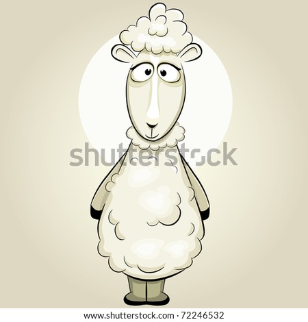 Funny vector sheep cartoon character.