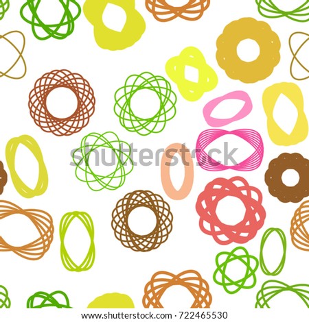Seamless abstract conceptual geometric oval and mixed pattern. Good for web page, graphic design, catalog, texture or background. Vector illustration graphic.