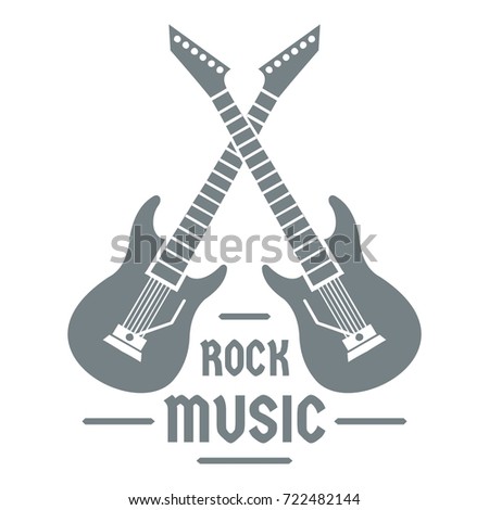 Electric guitar logo. Simple illustration of electric guitar vector logo for web