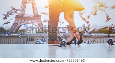 romantic travel background banner, honeymoon in Paris