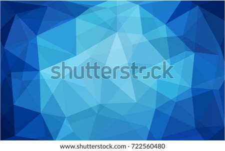 DARK BLUE vector polygonal illustration, which consist of triangles. Triangular design for your business. Creative geometric background in Origami style with gradient