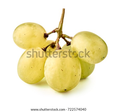 Green grape. Grapes isolated on white. Full depth of field