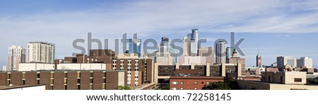 Panorama of  Minneapolis, Minnesota seen morning time