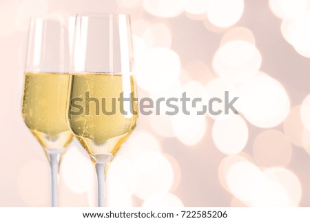 champagne glasses with blurred background