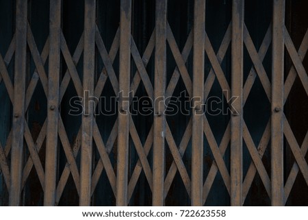 Door made of steel, it is a pattern that is used with a shop , vintage style
