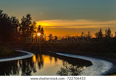 Sunset at the Boat Launch at Rooster Rock Park in Oregon