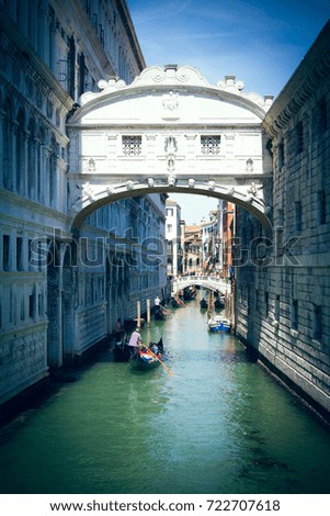 Venice canal by gondola