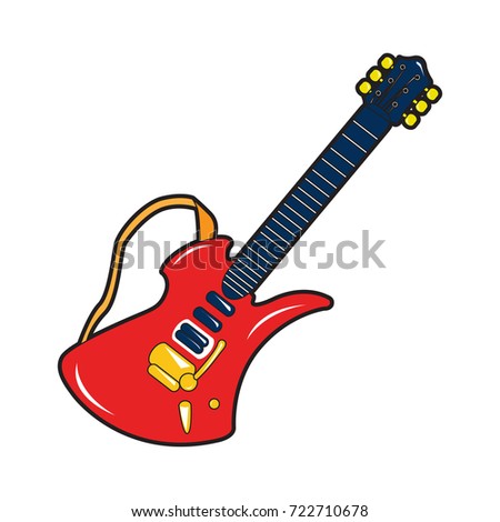 Isolated guitar toy on a white background, Vector illustration