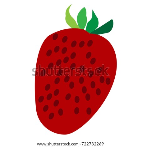 Isolated strawberry on a white background, Vector illustration