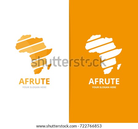 Vector africa logo combination. Safari symbol or icon. Unique continent logotype design template. Royalty-Free Stock Photo #722766853