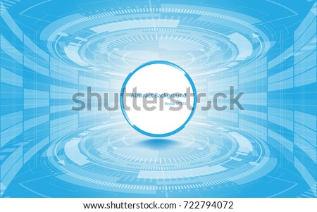 Circle empty space on blue white abstract technology background Royalty-Free Stock Photo #722794072