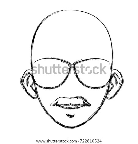 Young man with sunglasses cartoon