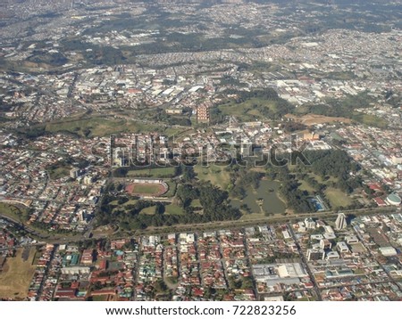 San Jose Costa Rica from the sky 