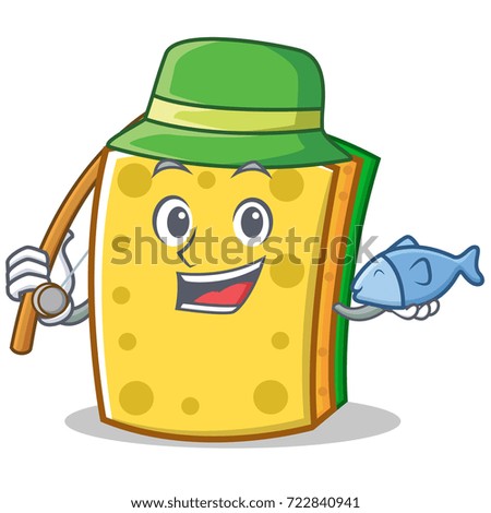 Fishing sponge cartoon character funny