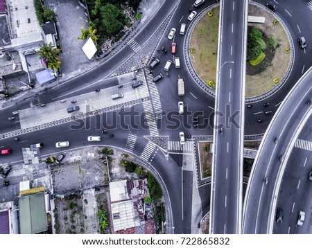 Aerial Photography of flyover traffic road in Bird View