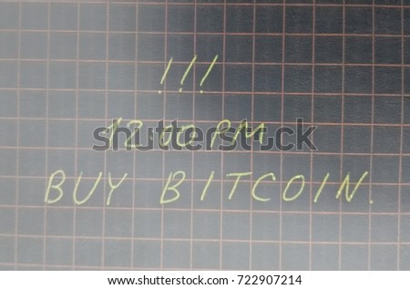 A piece of paper with the inscription - Buy Bitcoin.