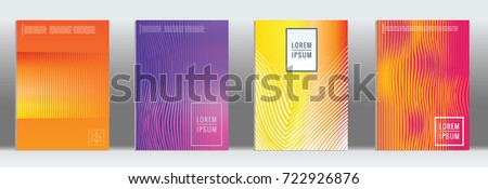Minimal geometric cover. Vector abstract line pattern for poster design. Set of templates for business brochures. 2d prints for banner background. Graphic pattern for annual album backdrop.