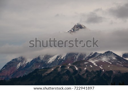 peak of mountain with fog backgrounds.Garibaldi park,Whistler Canada