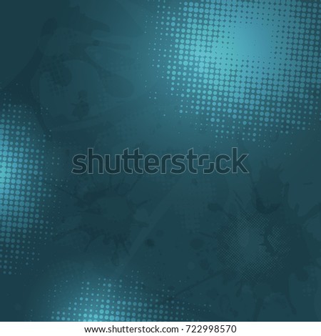 Dark blue abstract background with shiny halftone dots