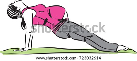 pregnant woman stretching yoga vector illustration