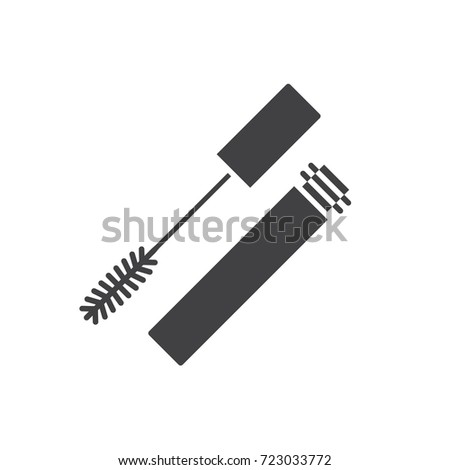 Mascara glyph icon. Silhouette symbol. Negative space. Raster isolated illustration