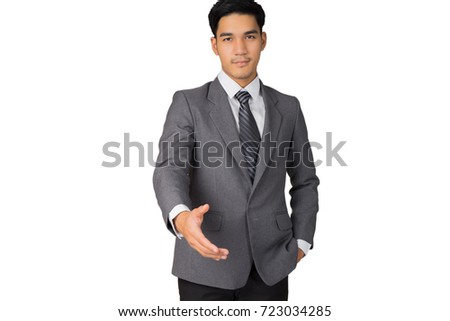 portrait smart businessman on white background, medical concept