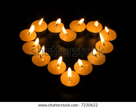 heart from candles in the dark