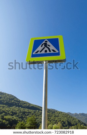 pedestrian crossing on a mountain road