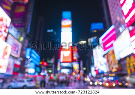   new york,time square at nigh with colorful lighting,blured for background. Royalty-Free Stock Photo #723122824